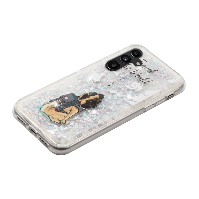 For Samsung Galaxy A36 5G Case Floating Quicksand Pattern Soft TPU Back Cover - Dog