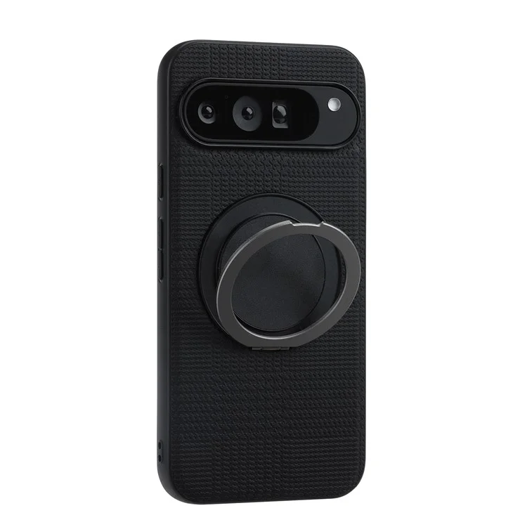 Funda VILI D-THS Serie para Google Pixel 9 Pro / 9 con Anillo Magnético, Soporte Plegable, Carcasa Rígida y TPU para Teléfono con Correa - Negro