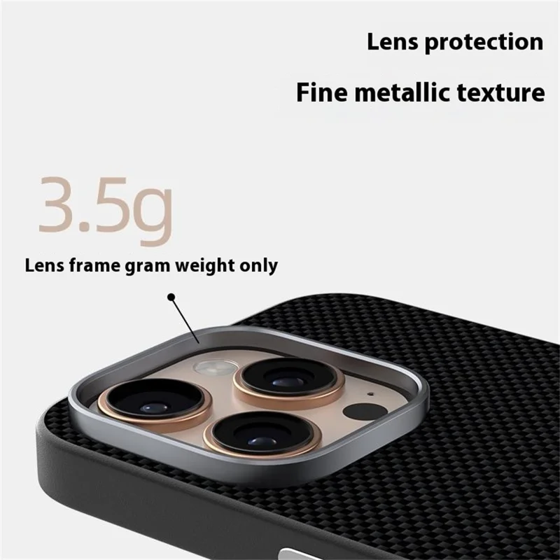 ABEEL For iPhone 16 Pro Case Compatible with MagSafe Printed PC TPU Aluminum Alloy Leather Phone Cover - Green