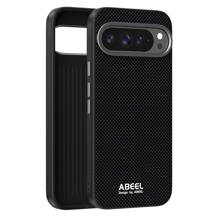 ABEEL per Google Pixel 9 Pro / Pixel 9 Cover Compatibile con MagSafe, in PC TPU e Lega di Alluminio con Rivestimento in Pelle - Nero