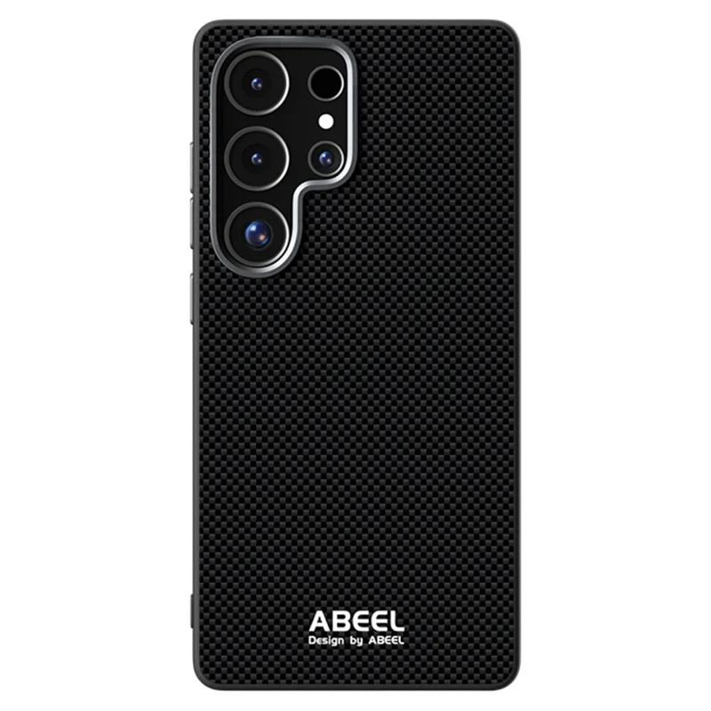 Capa ABEEL para Samsung Galaxy S25 Ultra Compatível com MagSafe - Capa de Telefone em PC, TPU, Liga de Alumínio e Couro - Preta