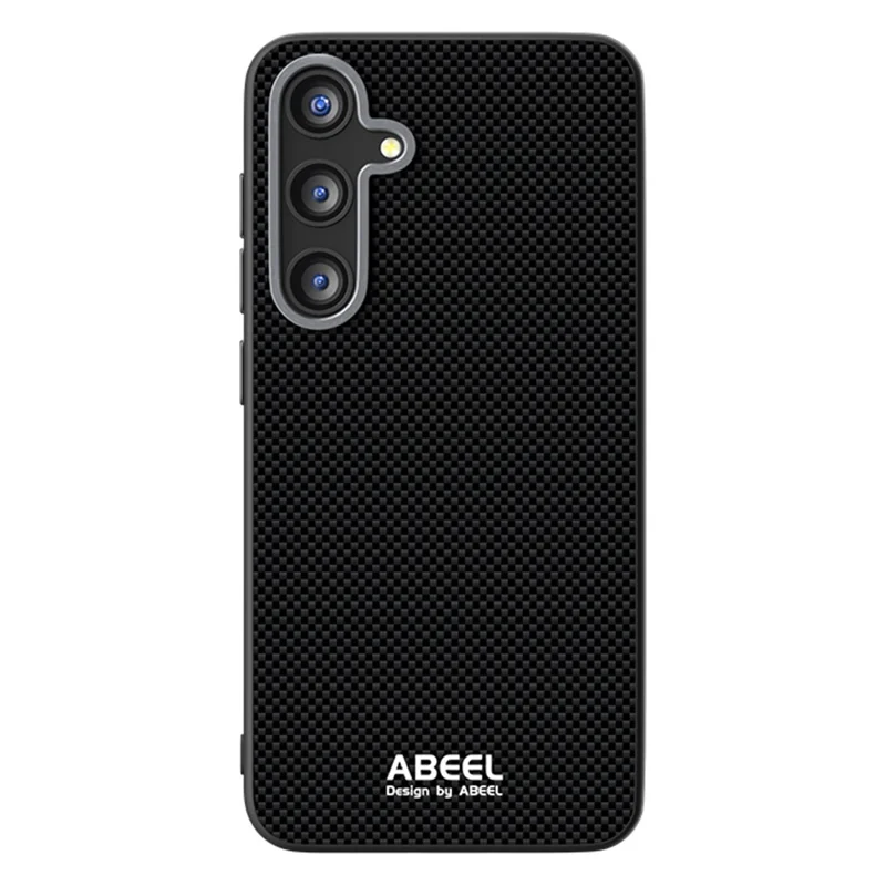 ABEEL Étui compatible avec Samsung Galaxy S25 avec MagSafe Imprimé PC TPU Alliage d'aluminium Cuir Housse de téléphone - Noir