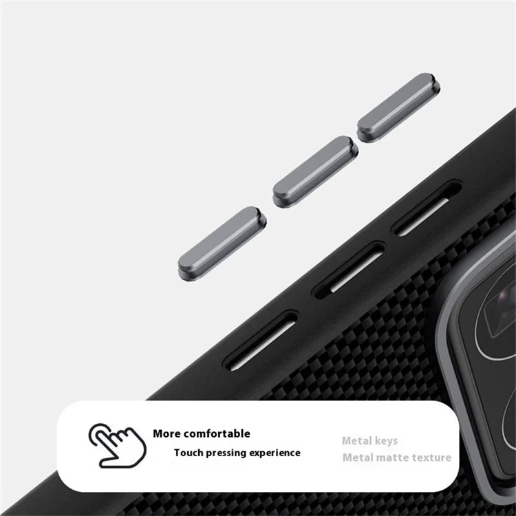 ABEEL для Xiaomi 15 Чехол, совместимый с MagSafe, с принтом, ПК-TPU, алюминиевый сплав, кожаный чехол для телефона - Черный