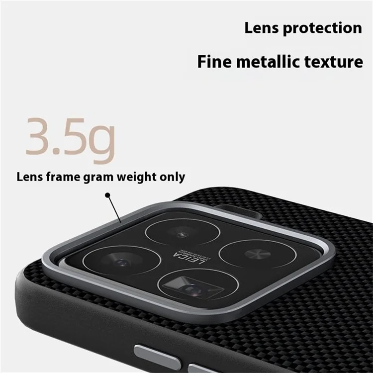 ABEEL для Xiaomi 15 Чехол, совместимый с MagSafe, с принтом, ПК-TPU, алюминиевый сплав, кожаный чехол для телефона - Черный