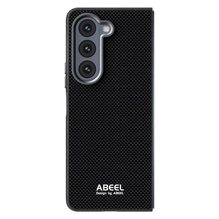 ABEEL Para Samsung Galaxy Z Fold5 5G Funda Compatible con MagSafe, Diseño Impreso PC TPU Aleación de Aluminio Funda de Cuero para Móvil - Negro