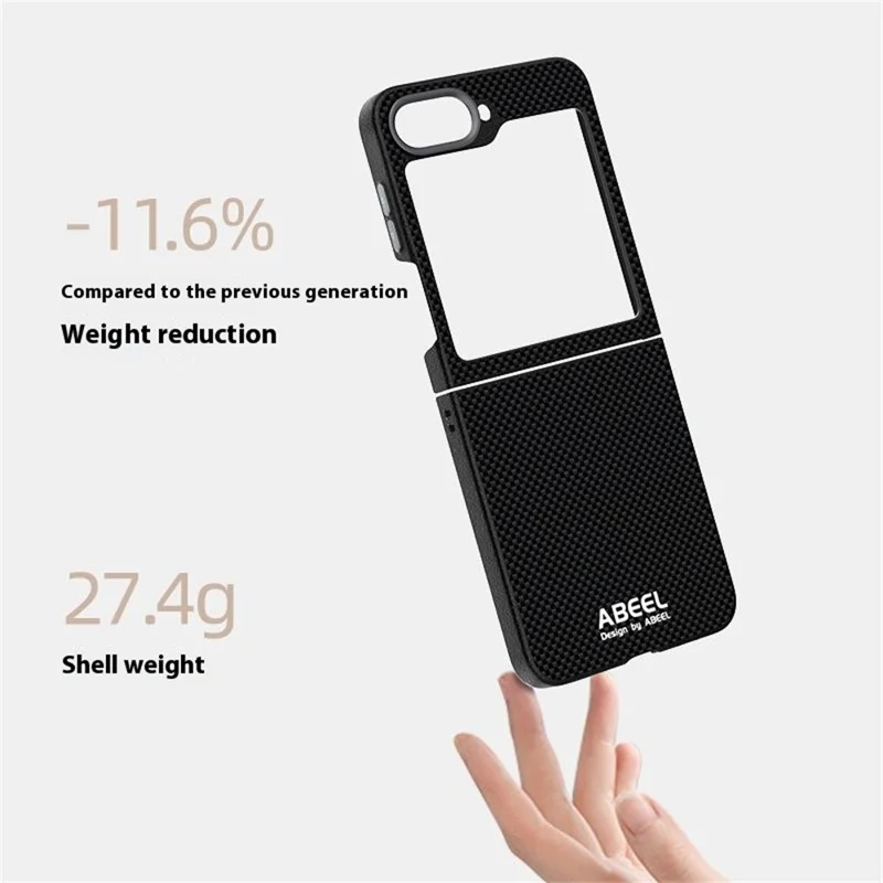 ABEEL Para Samsung Galaxy Z Flip6 5G Capa Compatível com MagSafe, Impressa em PC TPU, Liga de Alumínio e Couro - Preto