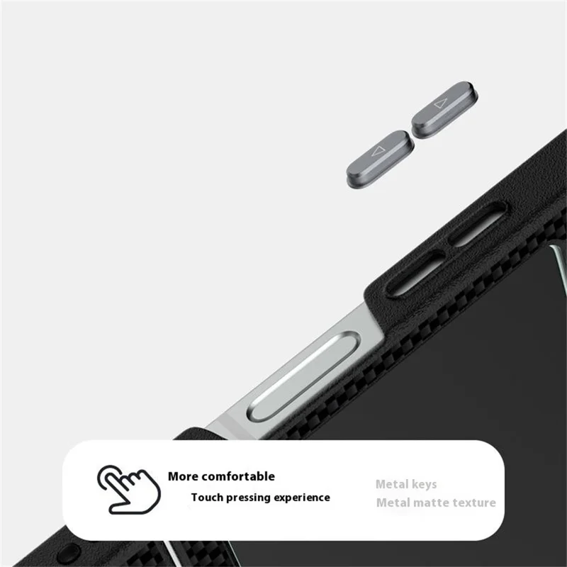 ABEEL Para Samsung Galaxy Z Flip6 5G Capa Compatível com MagSafe, Impressa em PC TPU, Liga de Alumínio e Couro - Preto