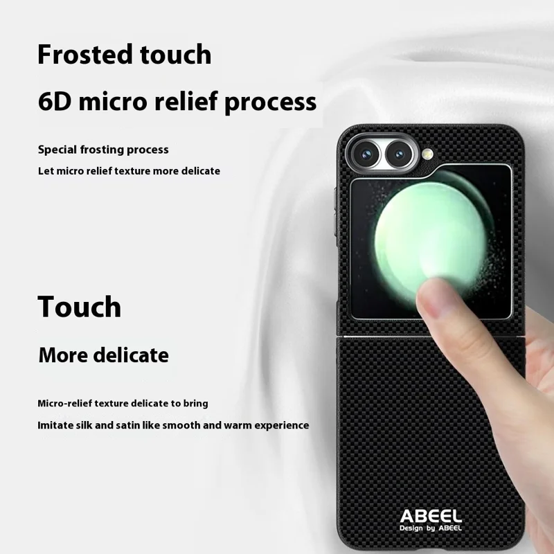 ABEEL Per Samsung Galaxy Z Flip5 5G Cover Compatibile con MagSafe, in PC TPU e Lega di Alluminio con Rivestimento in Pelle - Nero