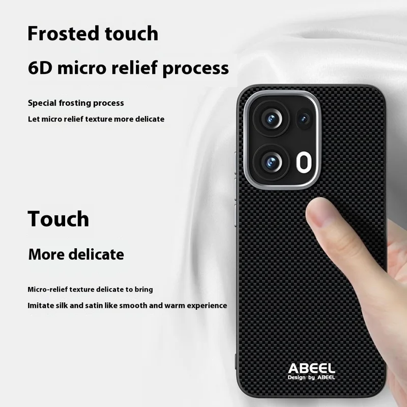 ABEEL For Oppo Reno13 Pro 5G Case Compatible with MagSafe Printed PC TPU Aluminum Alloy Leather Phone Cover - Black