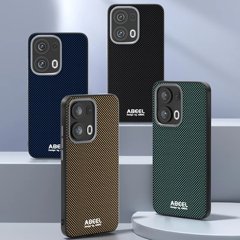 ABEEL For Oppo Reno13 Pro 5G Case Compatible with MagSafe Printed PC TPU Aluminum Alloy Leather Phone Cover - Black