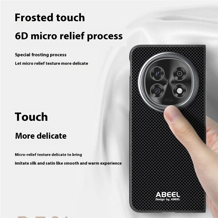 ABEEL для Oppo Find N5 5G Чехол, совместимый с MagSafe, с принтом, поликарбонатный TPU алюминиевый сплав кожаный чехол для телефона - Черный