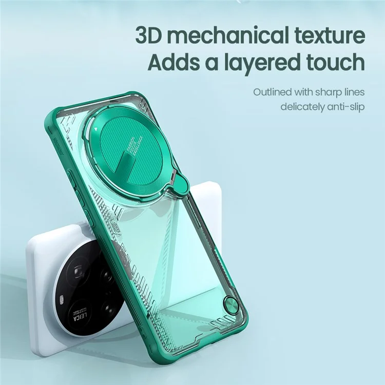 NILLKIN Iceblade Prop per Xiaomi 15 Ultra Cover Protezione Lente con Supporto in PC + TPU - Verde