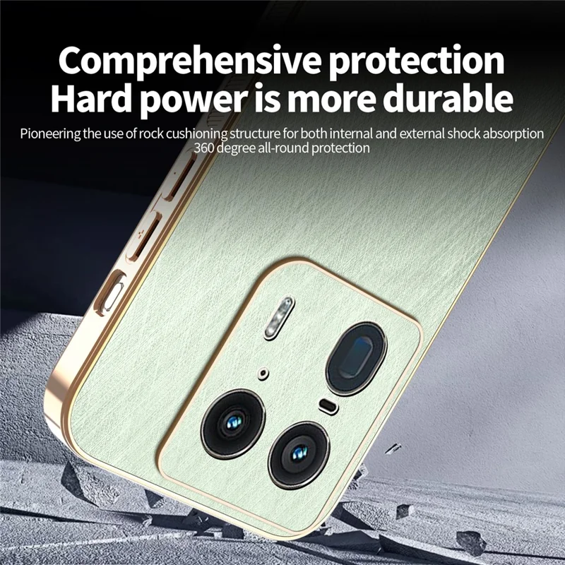 KADEM For Motorola Edge 50 Ultra 5G / Moto X50 Ultra 5G Case Electroplating Silk Texture PU + TPU Phone Back Cover - Green