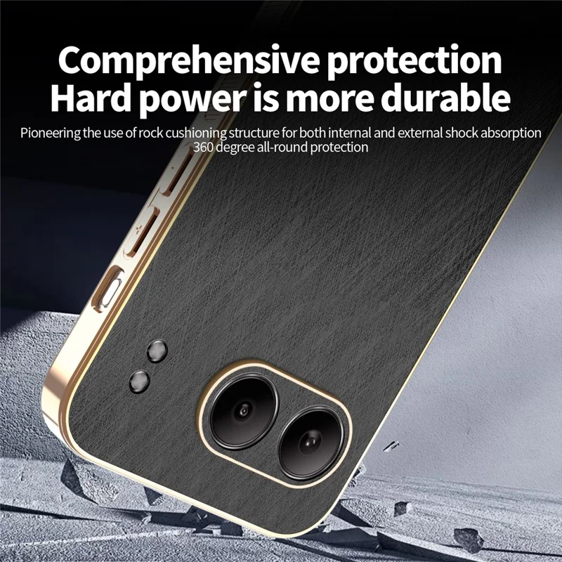 KADEM For OnePlus Nord 4 Case Electroplating Silk Texture PU + TPU Phone Back Cover - Black