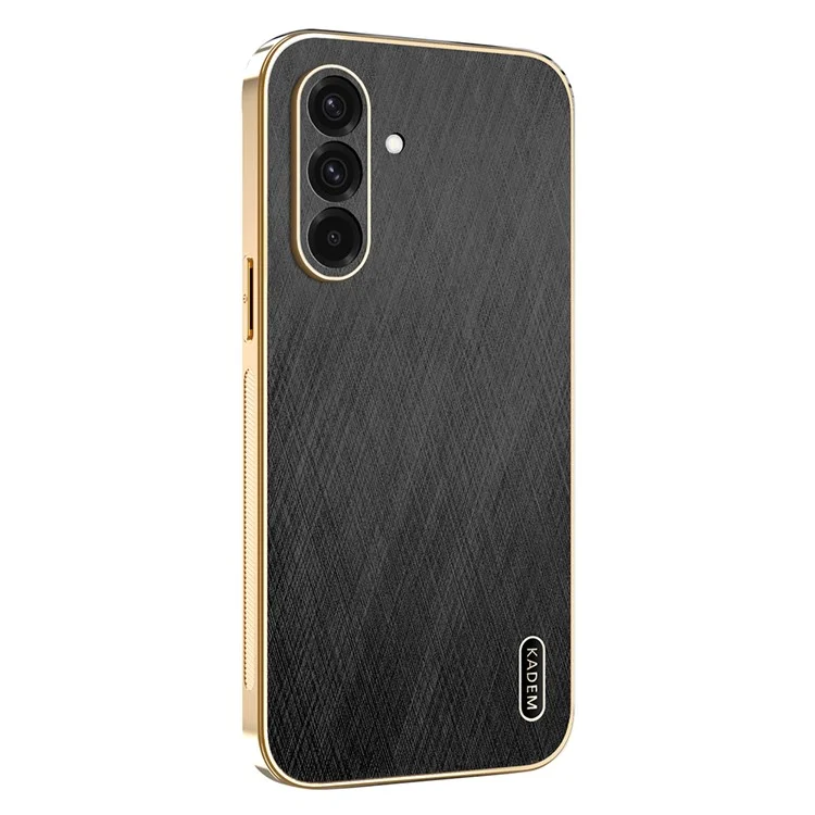 KADEM Para Samsung Galaxy A36 5G Capa de Silicone Eletrolítica com Textura de Seda PU + TPU para Celular - Preto