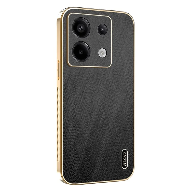KADEM Cover per Xiaomi Redmi Note 13 Pro 5G / Poco X6 5G / X6 Neo 5G Elettroplaccata Texture Seta PU + TPU Posteriore - Nero