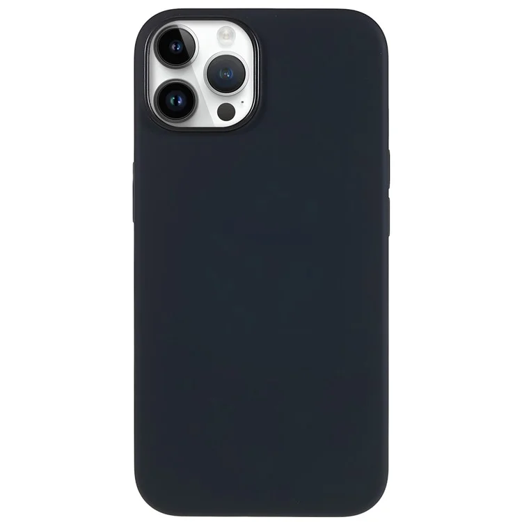 Liquid Silicone Phone Case for iPhone 14 Pro Max Anti-Fall Protective Case Scratch Resistant Phone Cover - Black