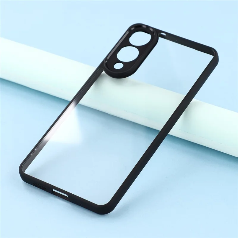For Samsung Galaxy S25 Edge Phone Case TPU + Acrylic Clear Back Cover - Black