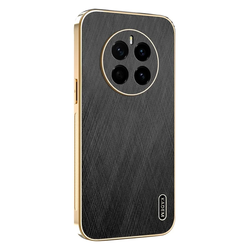 KADEM For Honor Magic7 5G Case Electroplating Silk Texture PU + TPU Phone Back Cover - Black