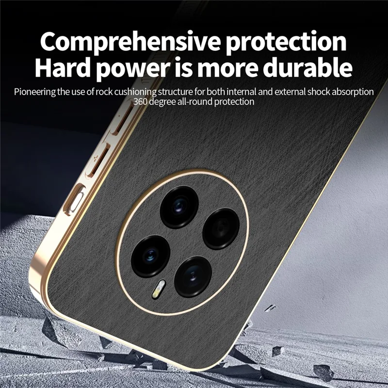 KADEM For Honor Magic7 5G Case Electroplating Silk Texture PU + TPU Phone Back Cover - Black