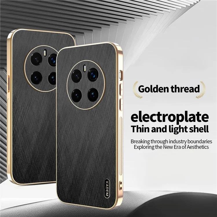 KADEM Pour Honor Magic7 Pro 5G Étui Électroplaqué Texture Soyeuse PU + TPU Coque Arrière de Téléphone - Noir