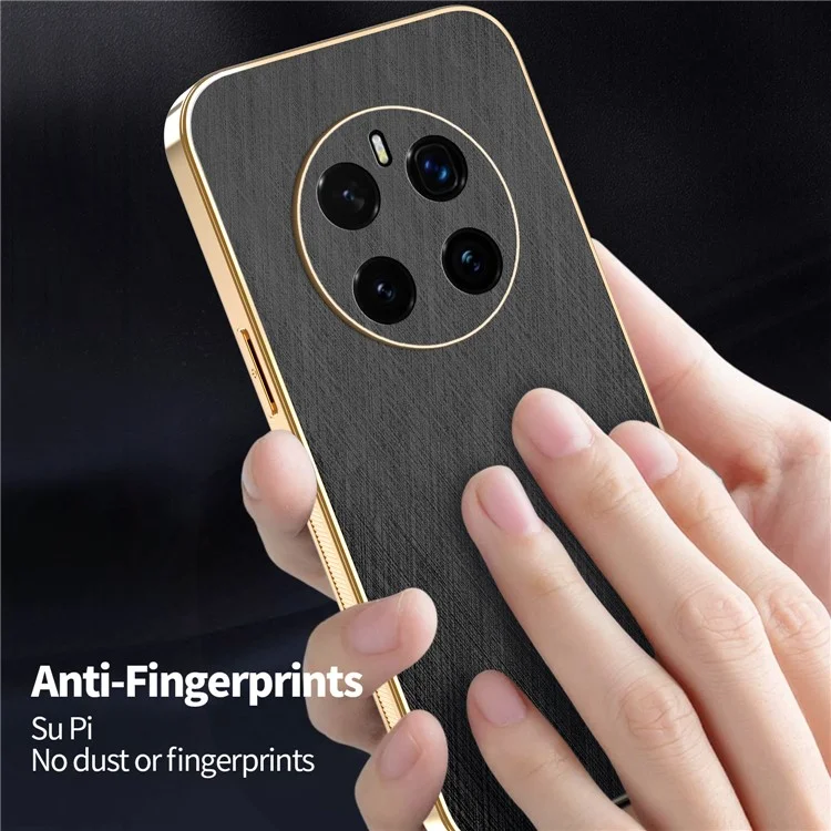 KADEM Pour Honor Magic7 Pro 5G Étui Électroplaqué Texture Soyeuse PU + TPU Coque Arrière de Téléphone - Noir