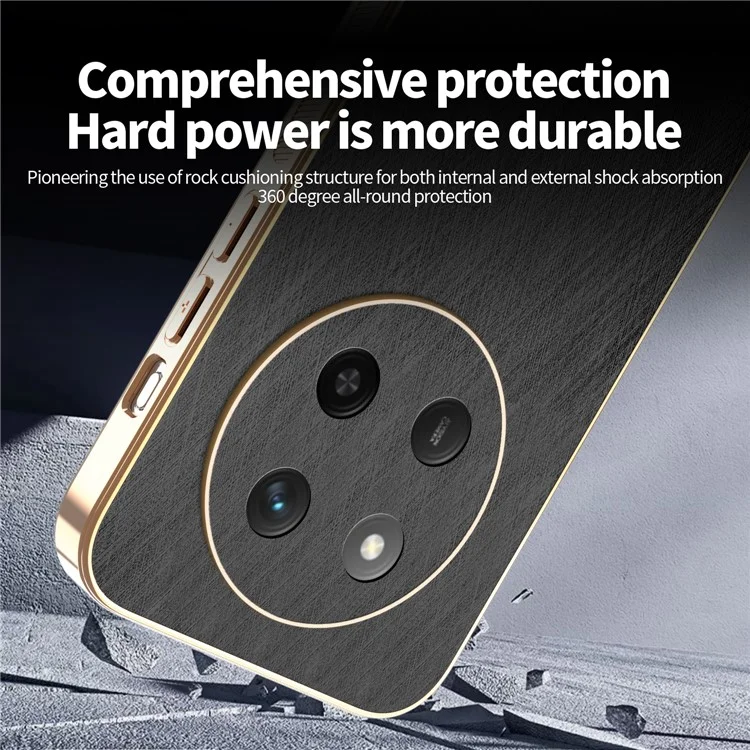 Custodia per Telefono KADEM per Honor X60 Pro 5G / X9c 5G / Magic7 Lite 5G Elettroplaccata con Texture di Seta PU + TPU Cover Posteriore - Nero