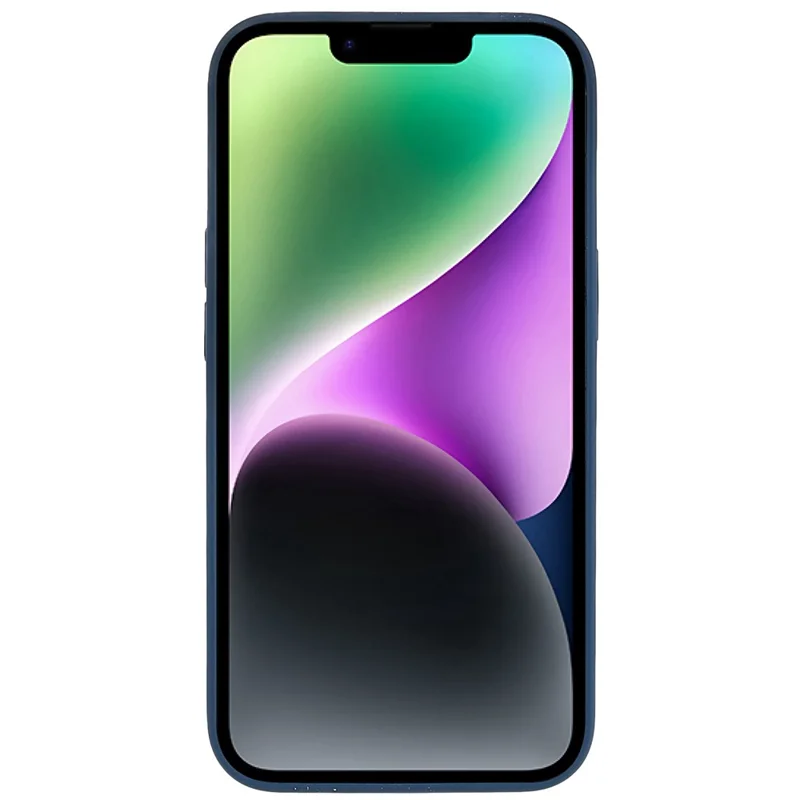 Anti-Fall Phone Case for iPhone 14 Protective Liquid Silicone Case Anti-Scratch Phone Cover - Blue