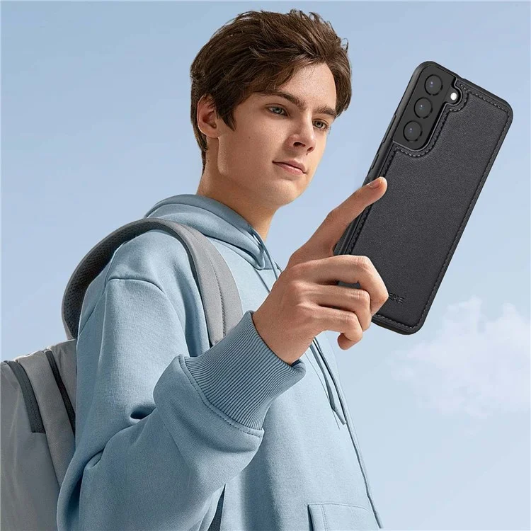 LC.IMEEKE L2 Series para Samsung Galaxy S25 Capa de Couro PU Carteira Destacável Capa de Celular Magnética - Preto