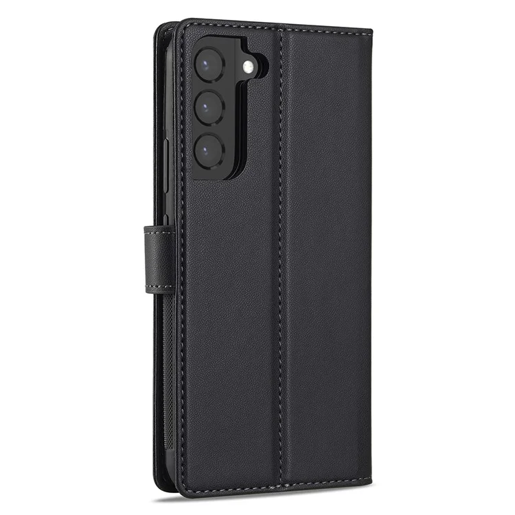 LC.IMEEKE L2 Series para Samsung Galaxy S25 Capa de Couro PU Carteira Destacável Capa de Celular Magnética - Preto