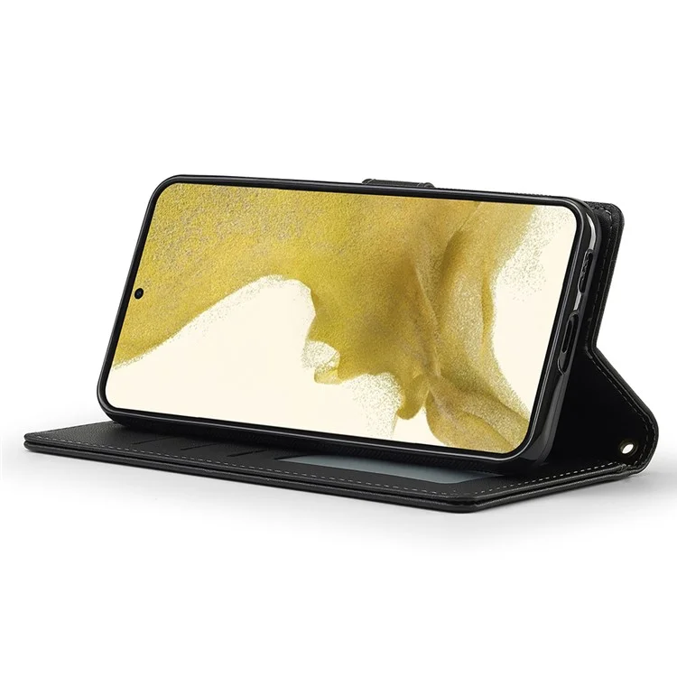 LC.IMEEKE L2 Series para Samsung Galaxy S25 Capa de Couro PU Carteira Destacável Capa de Celular Magnética - Preto