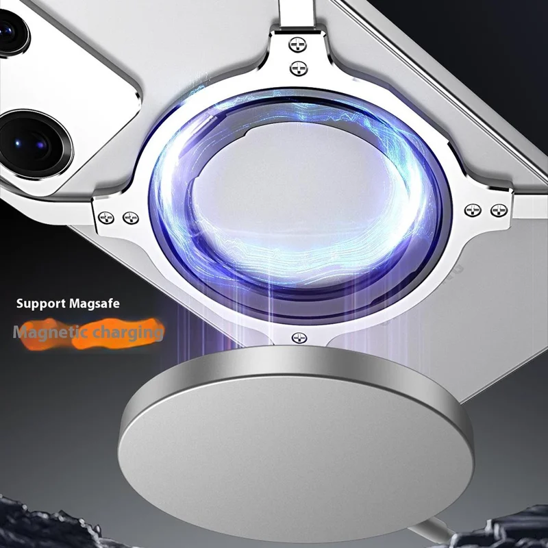 For Samsung Galaxy S25 Ultra Case Kickstand Metal Bumper Magnetic Phone Cover - Black / Silver