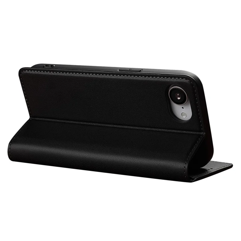 LC.IMEEKE L1 Series for iPhone 16e Case PU Leather Wallet Stand Protective Phone Cover - Black