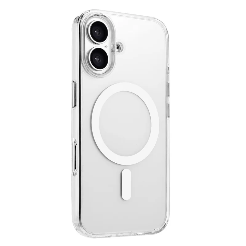 For iPhone 16 Plus Case Compatible with MagSafe Clear PC + TPU Sealed Magnetic Phone Cover - White