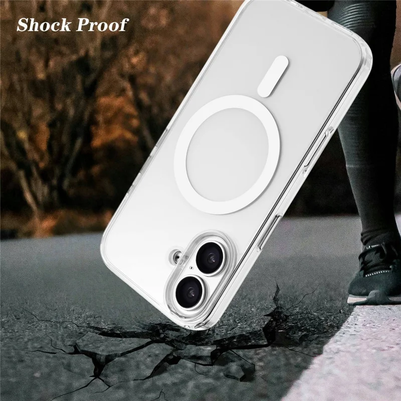 For iPhone 16 Plus Case Compatible with MagSafe Clear PC + TPU Sealed Magnetic Phone Cover - White