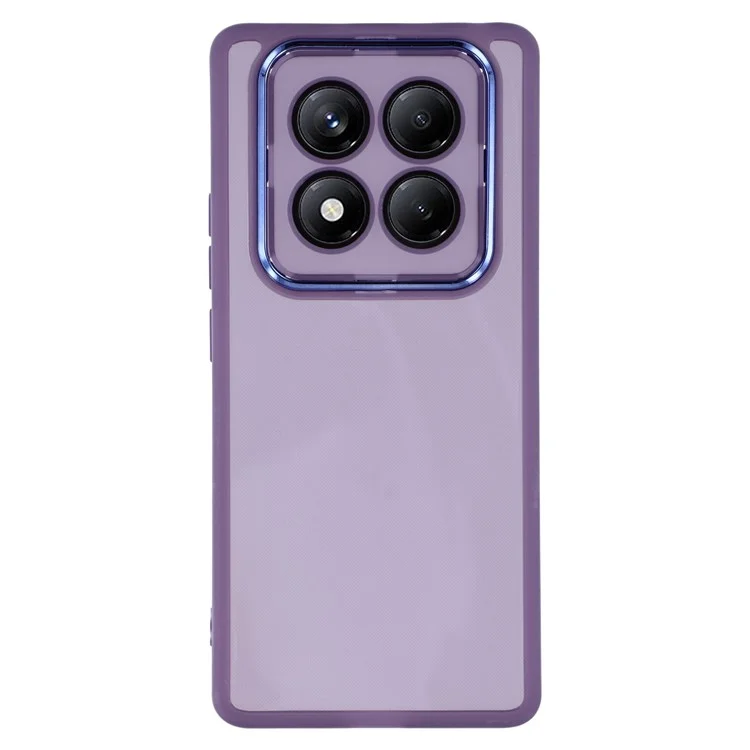 For Xiaomi Redmi Note 14 Pro 4G Case Electroplated Camera Frame TPU Phone Cover - Transparent Purple