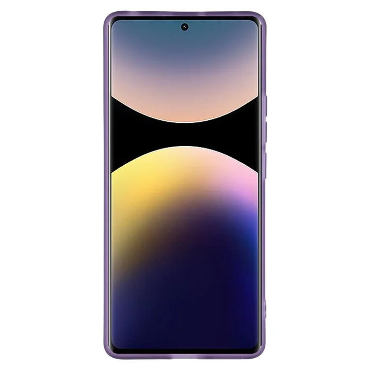 For Xiaomi Redmi Note 14 Pro 4G Case Electroplated Camera Frame TPU Phone Cover - Transparent Purple