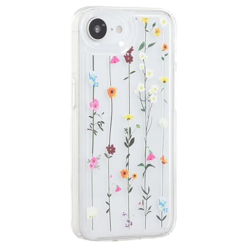 For iPhone 16e Case Floral Pattern Airbag Anti Drop TPU Phone Back Cover - KS2