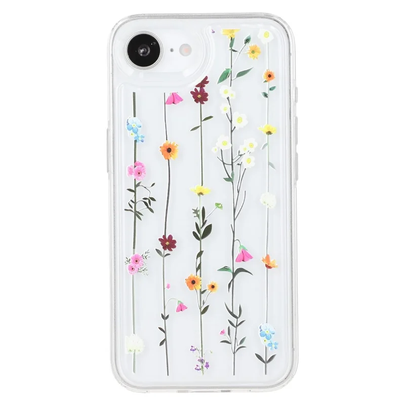 For iPhone 16e Case Floral Pattern Airbag Anti Drop TPU Phone Back Cover - KS2