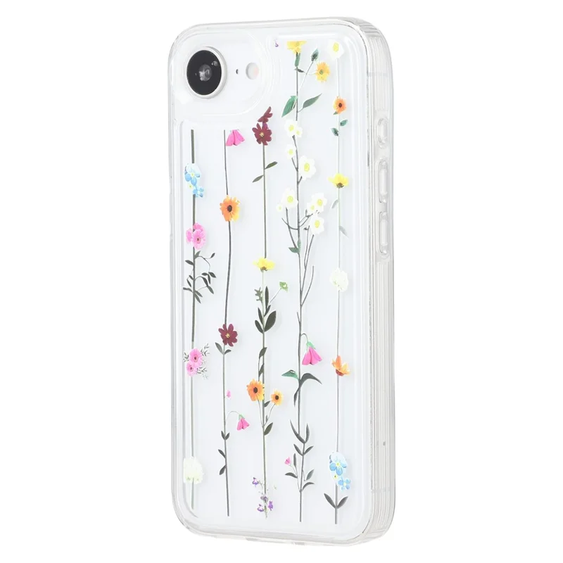 For iPhone 16e Case Floral Pattern Airbag Anti Drop TPU Phone Back Cover - KS2