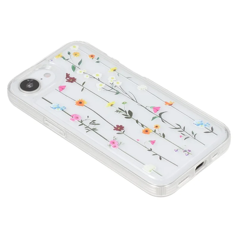 For iPhone 16e Case Floral Pattern Airbag Anti Drop TPU Phone Back Cover - KS2