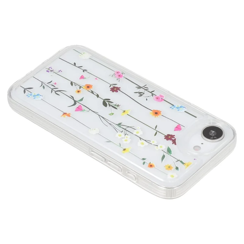 For iPhone 16e Case Floral Pattern Airbag Anti Drop TPU Phone Back Cover - KS2