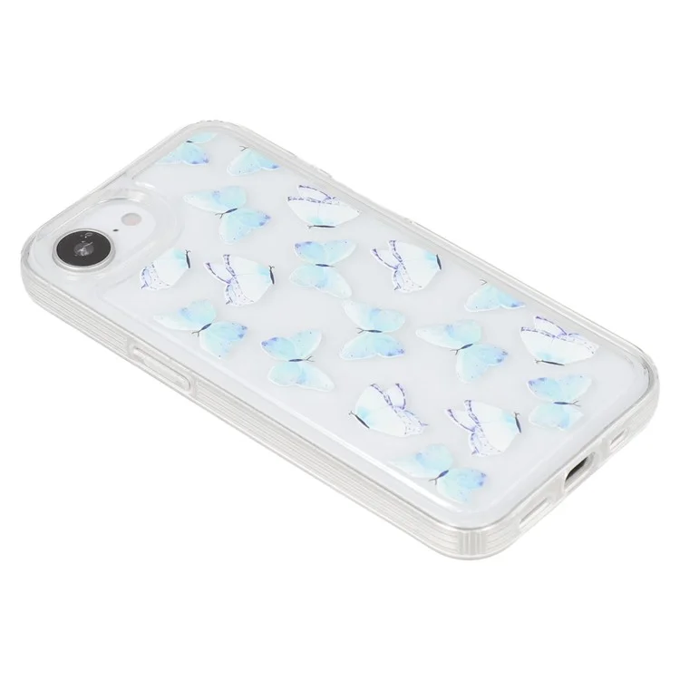 For iPhone 16e Case Anti-Drop Airbag Butterfly Pattern Printing TPU Phone Cover - BT4