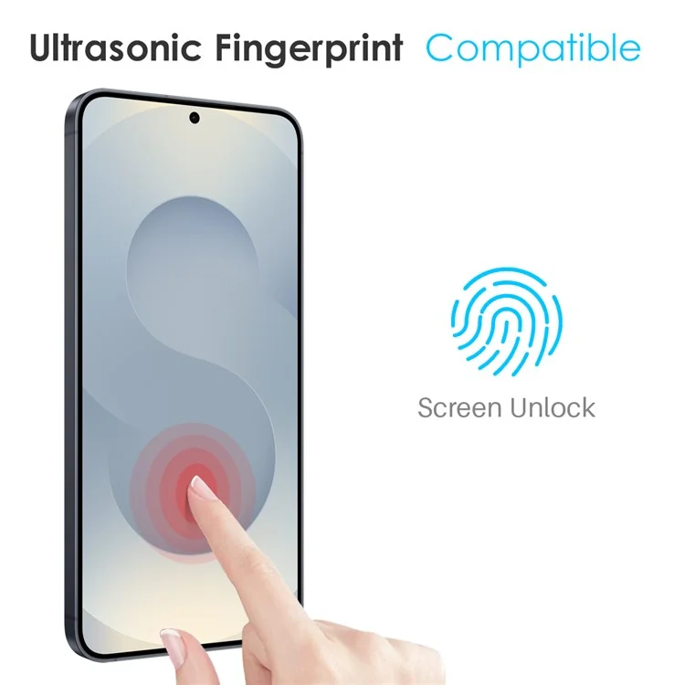 NORTHJO per Samsung Galaxy S25 Edge Cover TPU per Cellulare + Pellicola in Vetro Temperato (Supporto Sblocco con Impronta Digitale) - Trasparente