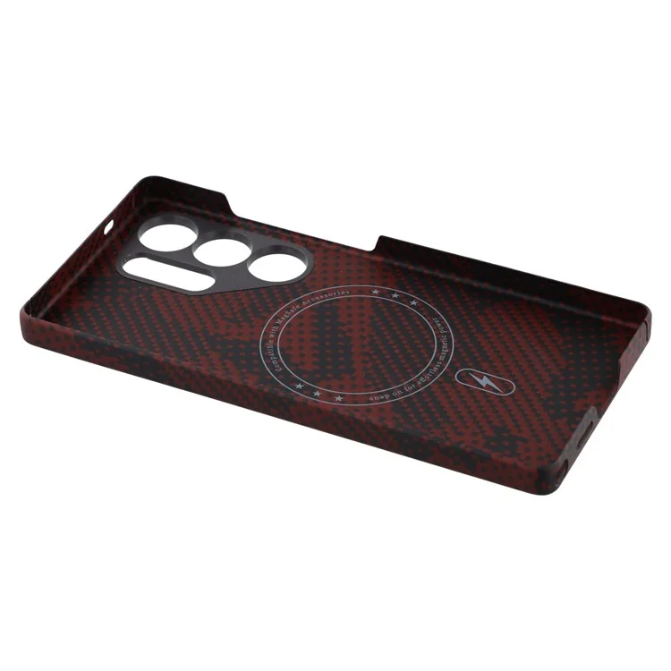Funda para Samsung Galaxy S25 Ultra Compatible con MagSafe, Fibra de Aramida con Patrón de Camuflaje
