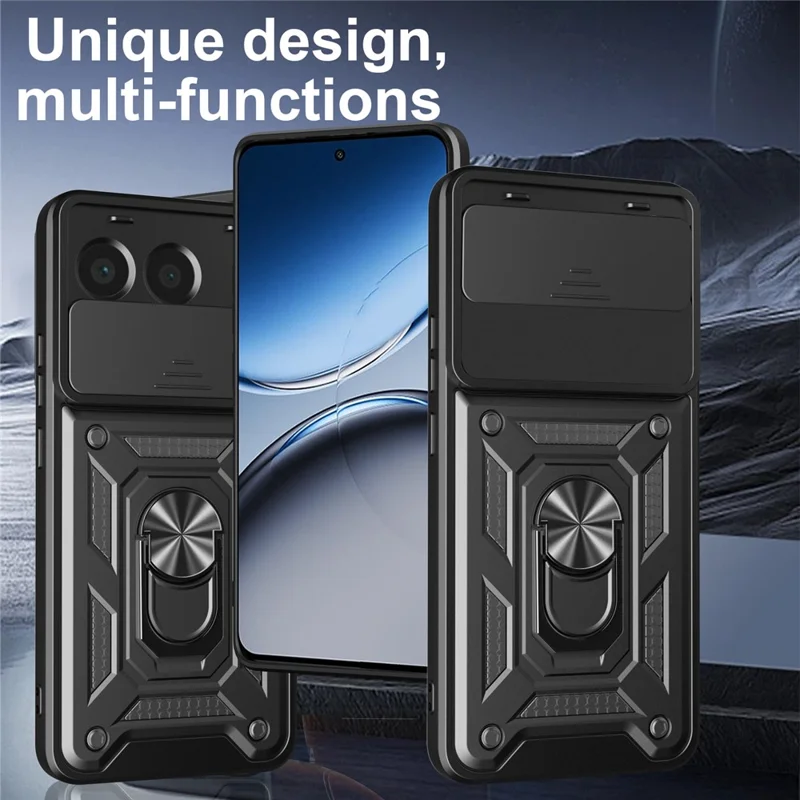 For OnePlus Nord 4 Case with Slide Camera Lid PC + TPU Kickstand Phone Cover - Green