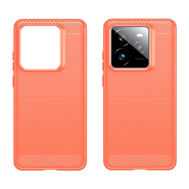 Funda para Realme GT 7 Pro 5G / GT7 Pro Racing 5G Carcasa Protectora de Teléfono con Textura de Fibra de Carbono Cepillada - Rojo