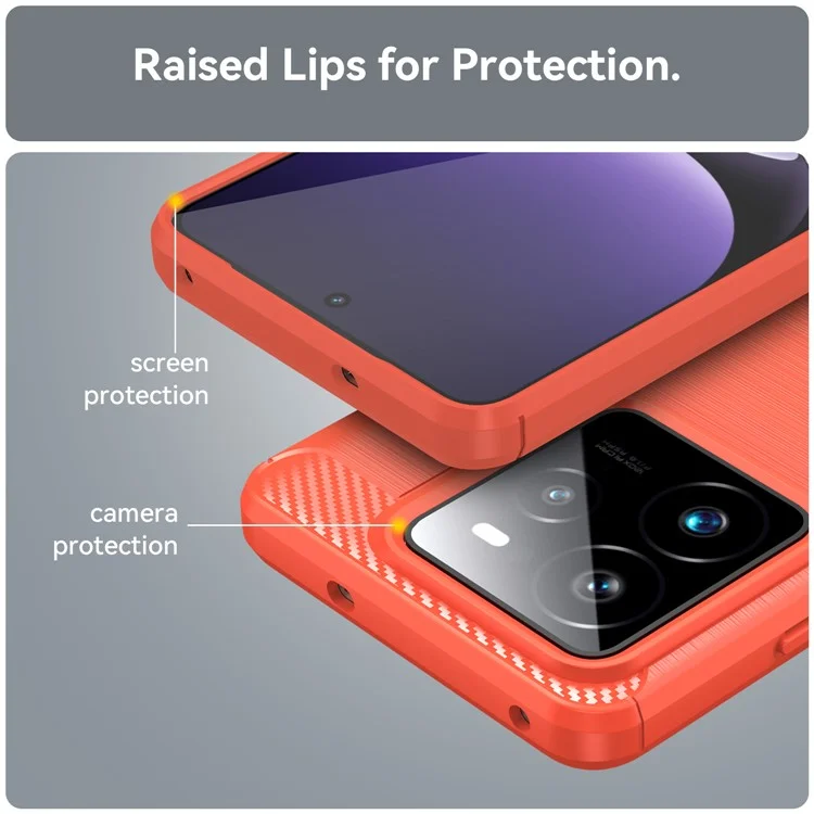 Funda para Realme GT 7 Pro 5G / GT7 Pro Racing 5G Carcasa Protectora de Teléfono con Textura de Fibra de Carbono Cepillada - Rojo