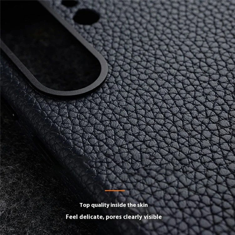 MELKCO Per Samsung Galaxy S25 Ultra Cover Magnetico in Vera Pelle di Mucca + PC per Retro Telefono - Arancione