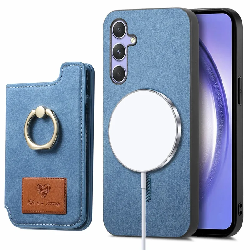 For Samsung Galaxy A26 5G Case Detachable Card Holder Kickstand Leather + TPU + PC Phone Cover - Blue